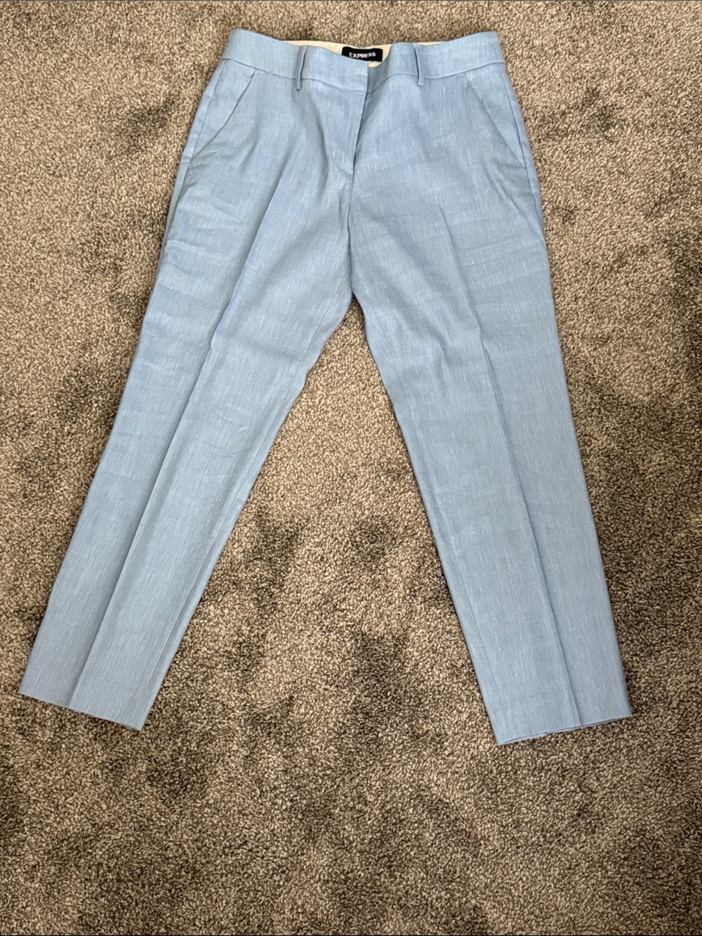 Express women’s  Pale Blue Columnist Ankle Mid Rise stretch Dress Pants
